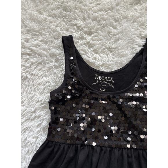 Decree Women’s Sz. S Black Sequin Tank Top. Pretty, Exc. Cond - Picture 4 of 7